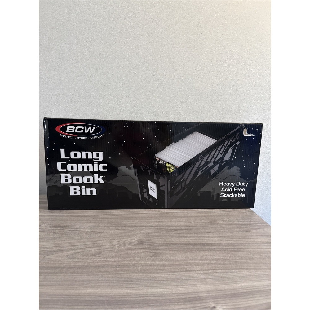 BCW Black Long Comic Book Box Bins Heavy Duty Acid Free Plastic Holds 300 Comics